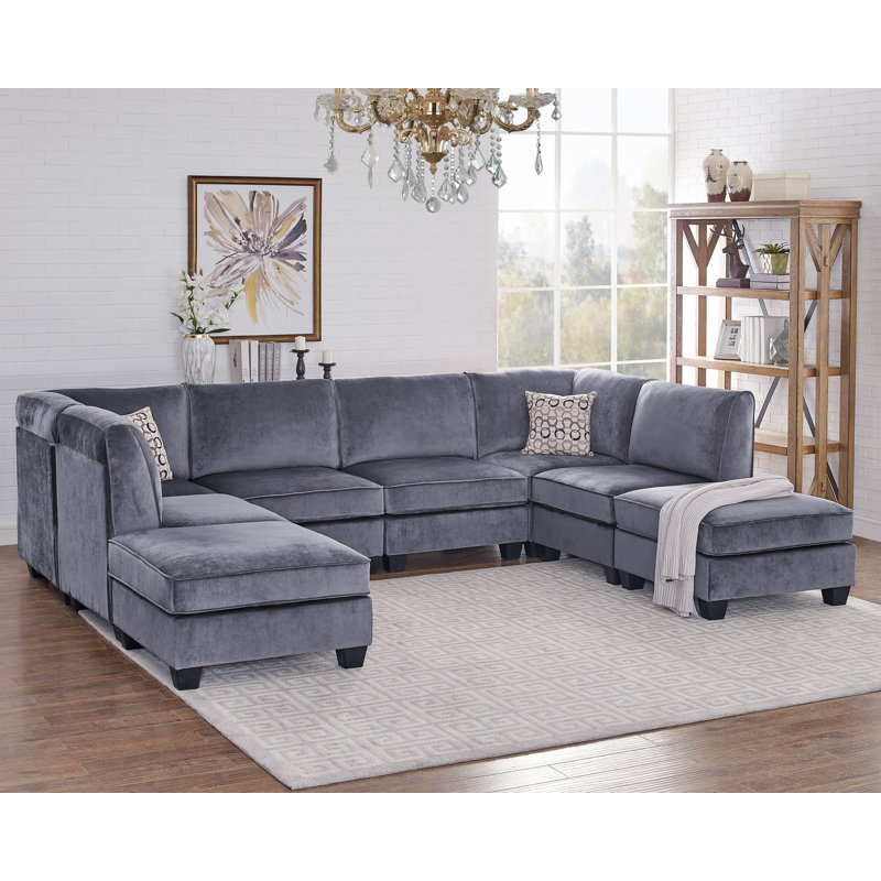 Ivy Bronx Eula Modular Velvet Sofa Set & Reviews Wayfair
